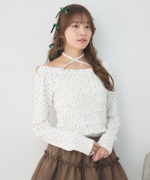 ems excite（エムズエキサイト）の「シャーリングインナーCT（Tシャツ/カットソー・レディース・ブルー系その他/ホワイト系その他/ブラック系その他4/オフホワイト・FREE）」の15枚目の写真