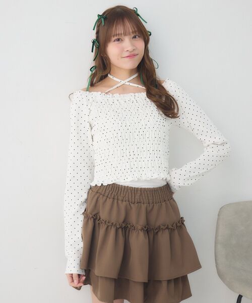 ems excite（エムズエキサイト）の「シャーリングインナーCT（Tシャツ/カットソー・レディース・ブルー系その他/ホワイト系その他/ブラック系その他4/オフホワイト・FREE）」の16枚目の写真