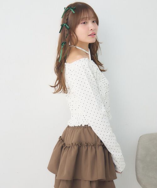 ems excite（エムズエキサイト）の「シャーリングインナーCT（Tシャツ/カットソー・レディース・ブルー系その他/ホワイト系その他/ブラック系その他4/オフホワイト・FREE）」の17枚目の写真