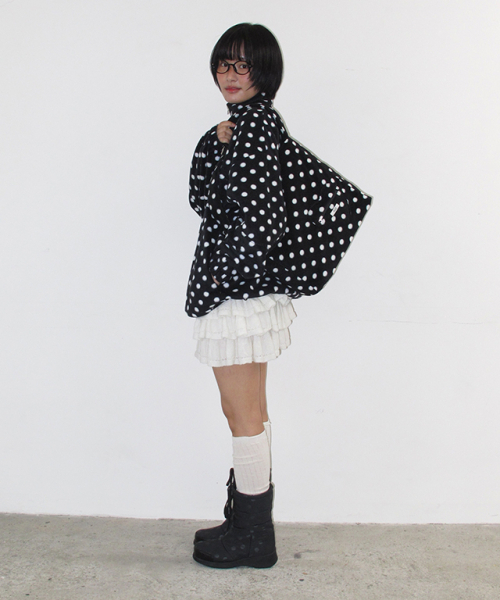 RONRON(ロンロン)の「DOT FLEECE TOTE BAG BLACK(トートバッグ・レディース・その他・FREE)」の4枚目の写真