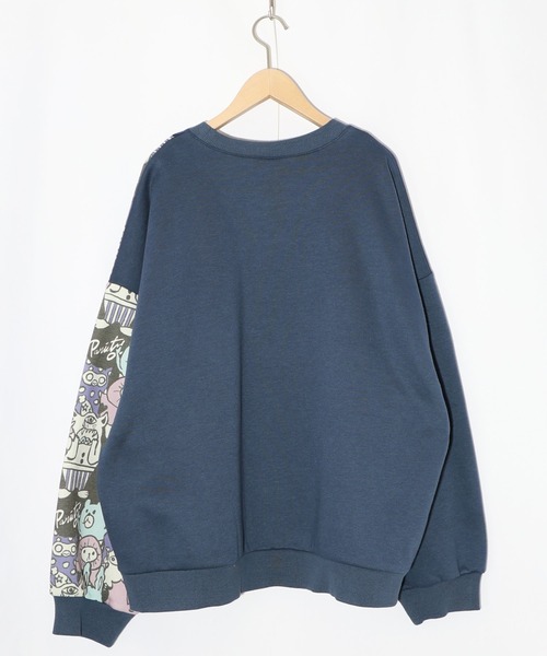ScoLar Parity(スカラーパリティ)の「353145:Parityキャラ総柄 裏起毛波模様切替プルオーバー(Tシャツ/カットソー・レディース・ブラック/オートミール/ブルー・M)」の21枚目の写真