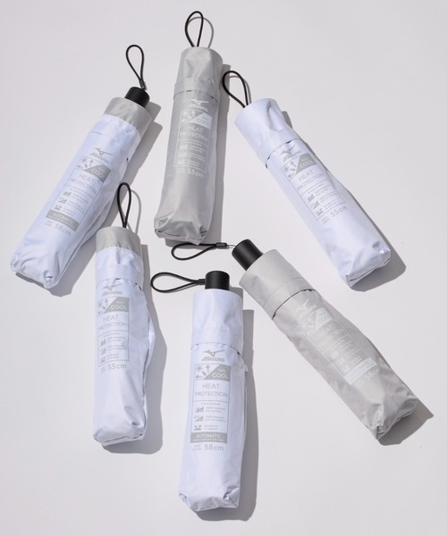 MIZUNO（ミズノ　）の「【WEB限定】遮光100％ 高遮熱 晴雨兼用 折りたたみ日傘 自動開閉 ヒートブロック（折りたたみ傘・レディース・ホワイト/ライトグレー/グレー・FREE）」の6枚目の写真