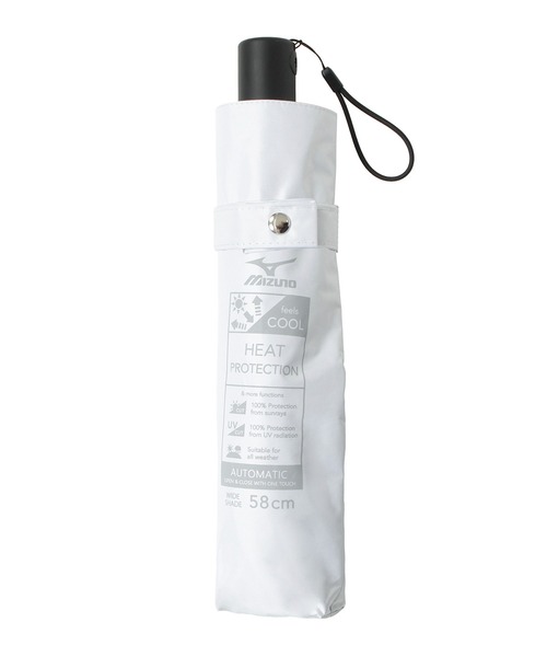 MIZUNO（ミズノ　）の「【WEB限定】遮光100％ 高遮熱 晴雨兼用 折りたたみ日傘 自動開閉 ヒートブロック（折りたたみ傘・レディース・ホワイト/ライトグレー/グレー・FREE）」の11枚目の写真