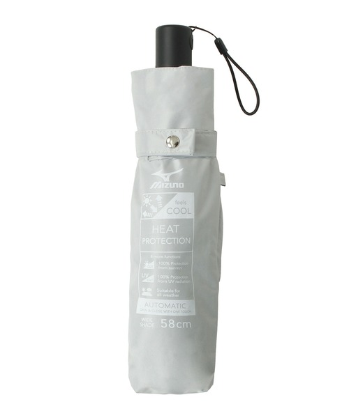 MIZUNO（ミズノ　）の「【WEB限定】遮光100％ 高遮熱 晴雨兼用 折りたたみ日傘 自動開閉 ヒートブロック（折りたたみ傘・レディース・ホワイト/ライトグレー/グレー・FREE）」の14枚目の写真