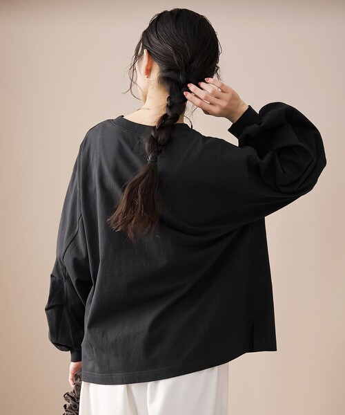 coen(コーエン)の「【リニューアル】USAコットン ボリュームスリーブロンT(Tシャツ/カットソー・レディース・オフホワイト/その他1/その他2/ブラック・M/L)」の14枚目の写真