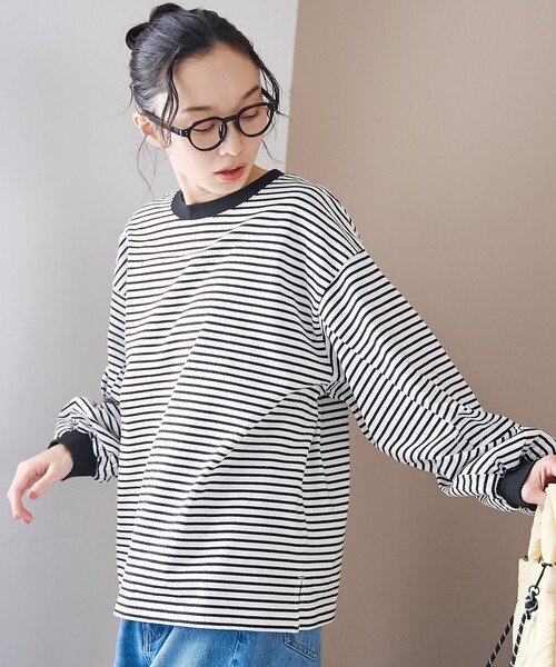 coen(コーエン)の「【リニューアル】USAコットン ボリュームスリーブロンT(Tシャツ/カットソー・レディース・オフホワイト/その他1/その他2/ブラック・M/L)」の17枚目の写真