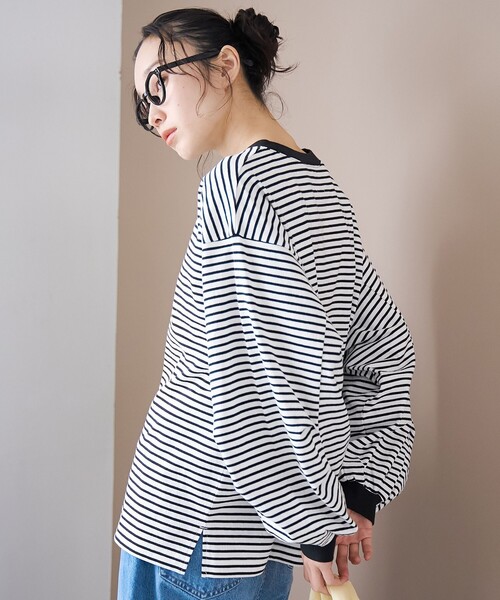 coen(コーエン)の「【リニューアル】USAコットン ボリュームスリーブロンT(Tシャツ/カットソー・レディース・オフホワイト/その他1/その他2/ブラック・M/L)」の18枚目の写真