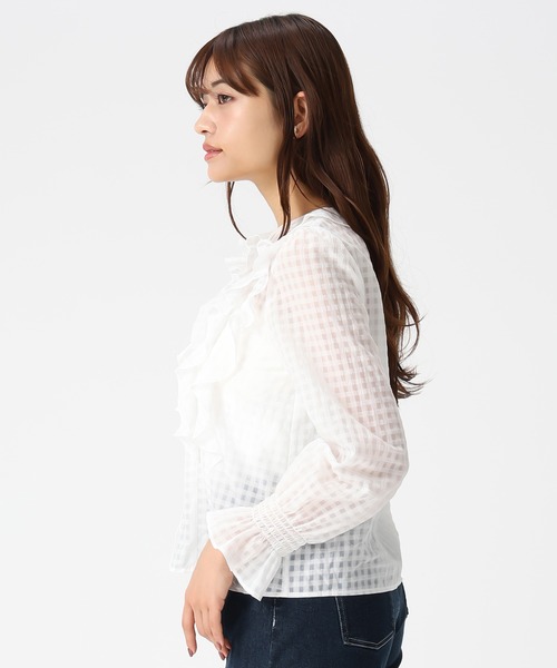 MISCH MASCH（ミッシュマッシュ）の「2026春夏新作 フリルレイヤードブラウス（シャツ/ブラウス・レディース・ホワイト/グリーン/イエロー・ﾌﾘ-）」の9枚目の写真