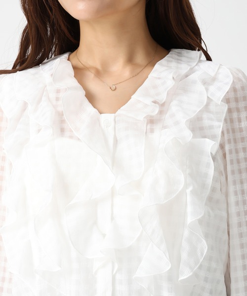 MISCH MASCH（ミッシュマッシュ）の「2026春夏新作 フリルレイヤードブラウス（シャツ/ブラウス・レディース・ホワイト/グリーン/イエロー・ﾌﾘ-）」の11枚目の写真