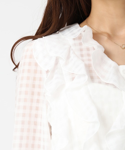 MISCH MASCH（ミッシュマッシュ）の「2026春夏新作 フリルレイヤードブラウス（シャツ/ブラウス・レディース・ホワイト/グリーン/イエロー・ﾌﾘ-）」の12枚目の写真