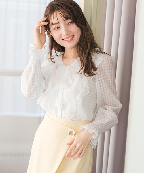 MISCH MASCH（ミッシュマッシュ）の「2026春夏新作 フリルレイヤードブラウス（シャツ/ブラウス・レディース・ホワイト/グリーン/イエロー・ﾌﾘ-）」の20枚目の写真