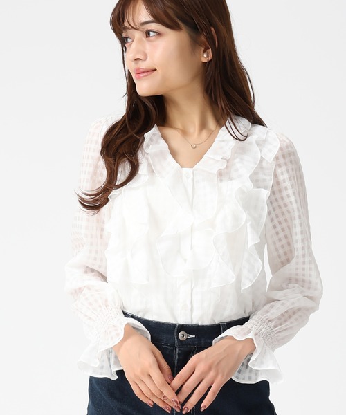 MISCH MASCH（ミッシュマッシュ）の「2026春夏新作 フリルレイヤードブラウス（シャツ/ブラウス・レディース・ホワイト/グリーン/イエロー・ﾌﾘ-）」の18枚目の写真