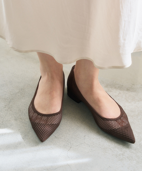 LE TALON(ルタロン)の「《追加3》ポインテッドネットフラット(その他シューズ・レディース・ブラック×ブラック/ブラウン/アイボリー/サックスブルー・21/21.5/22cm/22.5cm/23cm/23.5cm/24cm/24.5cm/25cm/25.5cm)」の9枚目の写真