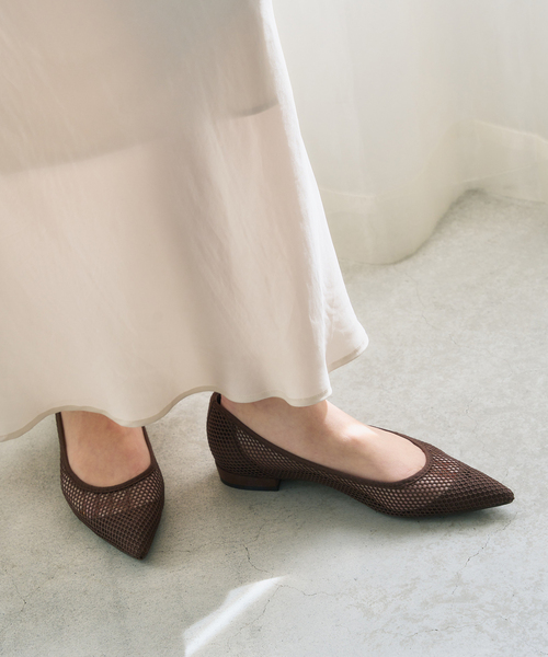 LE TALON(ルタロン)の「《追加3》ポインテッドネットフラット(その他シューズ・レディース・ブラック×ブラック/ブラウン/アイボリー/サックスブルー・21/21.5/22cm/22.5cm/23cm/23.5cm/24cm/24.5cm/25cm/25.5cm)」の10枚目の写真