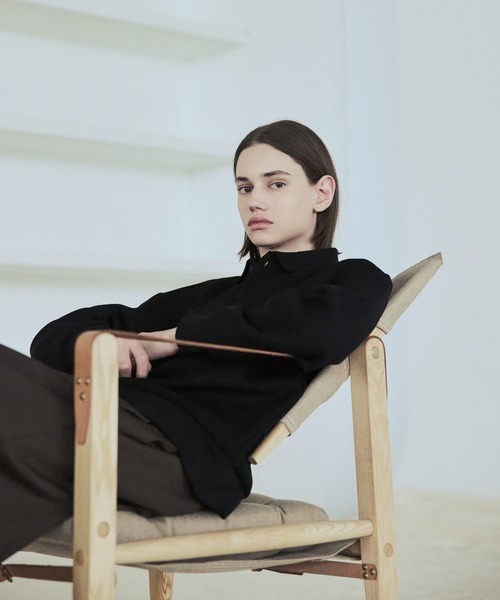 ASTRONOMY（アストロノミー）の「リラクシングショート丈ポロスウェット（スウェット・メンズ・ネイビー/ブラウン/グレー/ブラック・S/M/L/XL）」の5枚目の写真