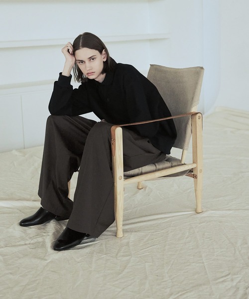 ASTRONOMY（アストロノミー）の「リラクシングショート丈ポロスウェット（スウェット・メンズ・ネイビー/ブラウン/グレー/ブラック・S/M/L/XL）」の10枚目の写真