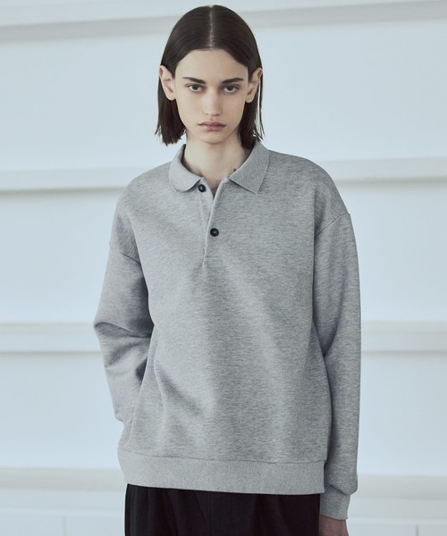 ASTRONOMY（アストロノミー）の「リラクシングショート丈ポロスウェット（スウェット・メンズ・ネイビー/ブラウン/グレー/ブラック・S/M/L/XL）」の19枚目の写真