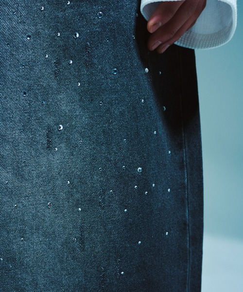 Camphor wood（カンファーウッド）の「WIDE BAGGY RHINESTONE DENIM / ワイドバギーラインストーンデニム（デニムパンツ・メンズ・インディゴブルー/ブラック・SMALL/MEDIUM/LARGE）」の14枚目の写真
