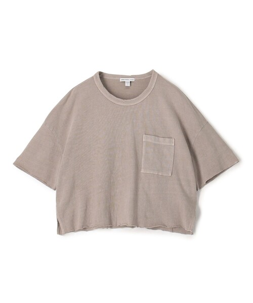 JAMES PERSE(ジェームスパース)の「クロップドリラックスフィットポケットTシャツ WRBJ3168(Tシャツ/カットソー・レディース・ブラック/ベージュ・1)」の1枚目の写真