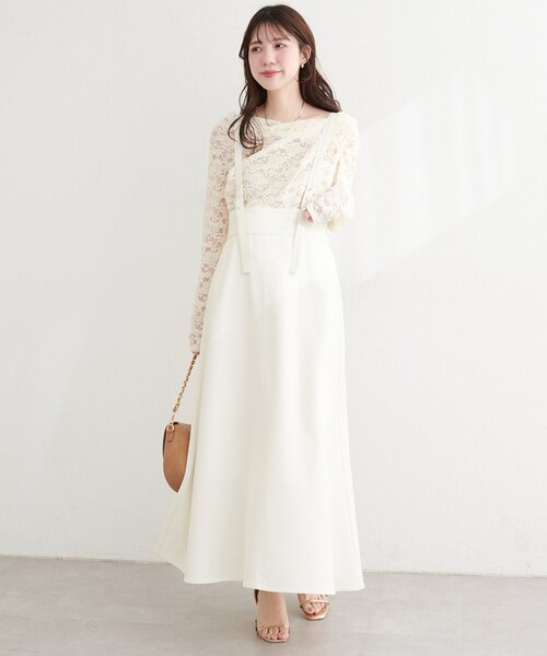 natural couture（ナチュラルクチュール）の「ドレープレースプルオーバー（Tシャツ/カットソー・レディース・チャコールグレー/オフホワイト/ブラック・FREE）」の11枚目の写真