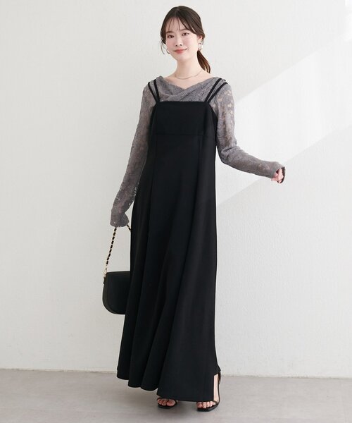 natural couture（ナチュラルクチュール）の「ドレープレースプルオーバー（Tシャツ/カットソー・レディース・チャコールグレー/オフホワイト/ブラック・FREE）」の19枚目の写真