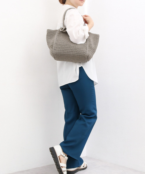cache cache(カシュ カシュ)の「カシュカシュ cachecache / ベーシッククロッシェトート カゴバッグ(トートバッグ・レディース・グレー/ブルー/ブラック・FREE)」の15枚目の写真