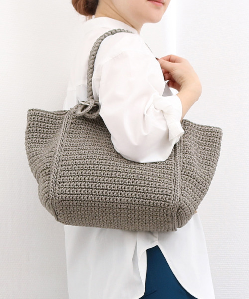 cache cache(カシュ カシュ)の「カシュカシュ cachecache / ベーシッククロッシェトート カゴバッグ(トートバッグ・レディース・グレー/ブルー/ブラック・FREE)」の14枚目の写真