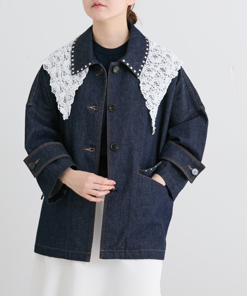 IENA（イエナ）の「Flowerストレッチレース スカーフ（バンダナ/スカーフ・レディース・ホワイト/ブラック・FREE）」の11枚目の写真