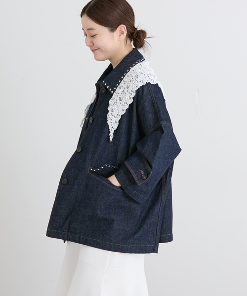 IENA（イエナ）の「Flowerストレッチレース スカーフ（バンダナ/スカーフ・レディース・ホワイト/ブラック・FREE）」の13枚目の写真