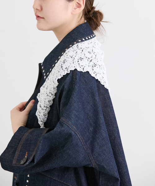 IENA（イエナ）の「Flowerストレッチレース スカーフ（バンダナ/スカーフ・レディース・ホワイト/ブラック・FREE）」の16枚目の写真