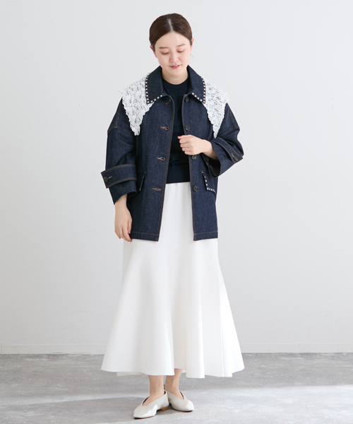 IENA（イエナ）の「Flowerストレッチレース スカーフ（バンダナ/スカーフ・レディース・ホワイト/ブラック・FREE）」の18枚目の写真