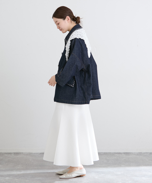 IENA（イエナ）の「Flowerストレッチレース スカーフ（バンダナ/スカーフ・レディース・ホワイト/ブラック・FREE）」の19枚目の写真