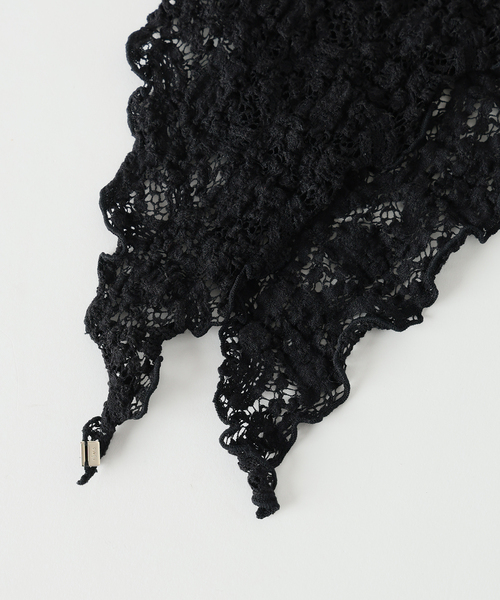 IENA（イエナ）の「Flowerストレッチレース スカーフ（バンダナ/スカーフ・レディース・ホワイト/ブラック・FREE）」の22枚目の写真