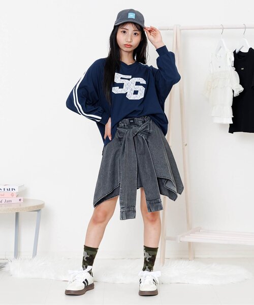 algy（アルジー）の「レースナンバリングBIGロンT（Tシャツ/カットソー・キッズ・ピンク/ネイビー/ブラック・160/150/140/130）」の15枚目の写真