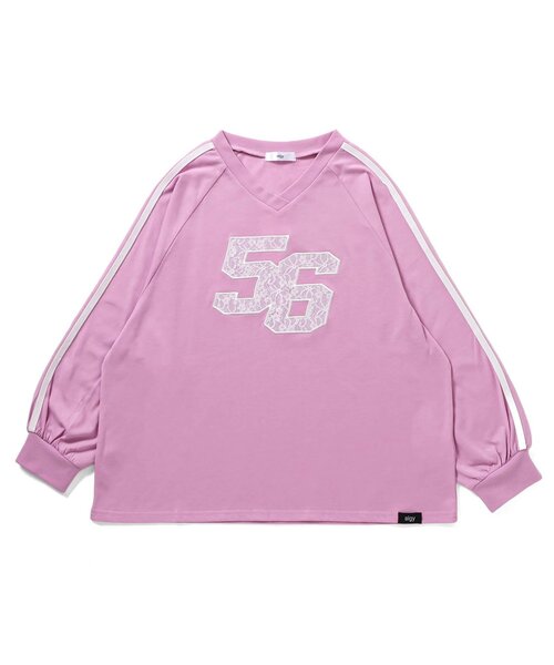 algy（アルジー）の「レースナンバリングBIGロンT（Tシャツ/カットソー・キッズ・ピンク/ネイビー/ブラック・160/150/140/130）」の9枚目の写真