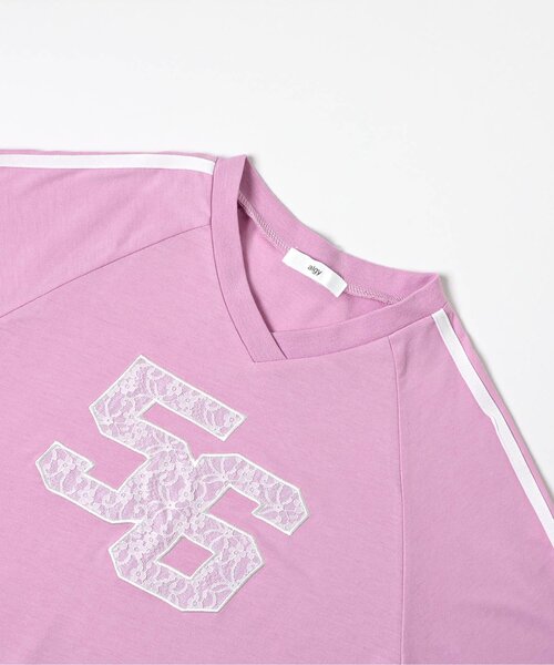 algy（アルジー）の「レースナンバリングBIGロンT（Tシャツ/カットソー・キッズ・ピンク/ネイビー/ブラック・160/150/140/130）」の7枚目の写真