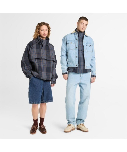 Timberland(ティンバーランド)の「DWR ヤーンダイ プレイド アノラック ユニセックス(パーカー・メンズ・ダークブルー・LARGE/MEDIUM/SMALL/X-LARGE)」の2枚目の写真