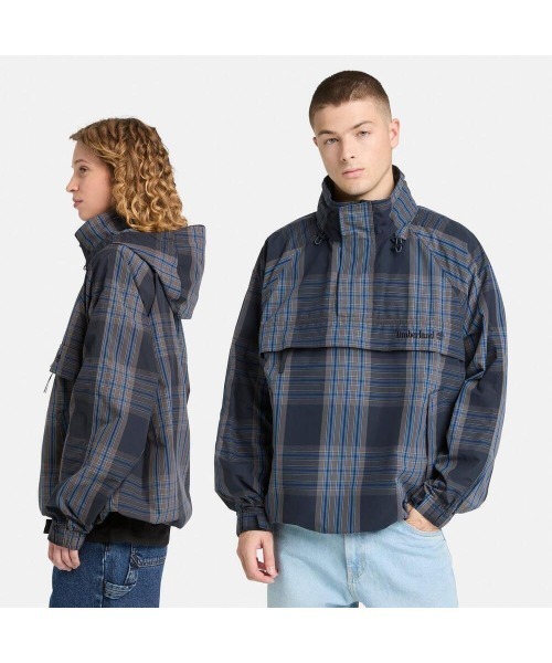 Timberland(ティンバーランド)の「DWR ヤーンダイ プレイド アノラック ユニセックス(パーカー・メンズ・ダークブルー・LARGE/MEDIUM/SMALL/X-LARGE)」の3枚目の写真