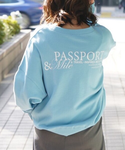 abahouse mavie（アバハウスマヴィ）の「【裏毛】ロゴスウェット/長袖/トレーナー/バックプリント/春カラー（スウェット・レディース・サックスブルー/チャコールグレー/グレー/ピンク・フリー）」の4枚目の写真