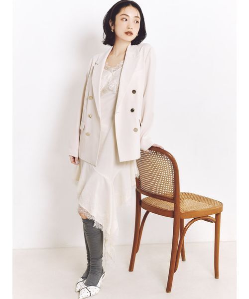 SNIDEL(スナイデル)の「レーストリムサテンキャミTOP(キャミソール・レディース・イエロー/アイボリー/その他・F)」の1枚目の写真