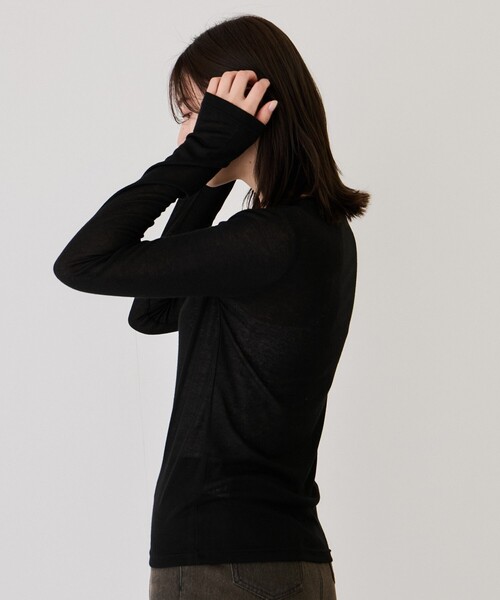 Jayro(ジャイロ)の「ヘンリーネックプルオーバー(Tシャツ/カットソー・レディース・ブラック/ホワイト系その他・M)」の6枚目の写真