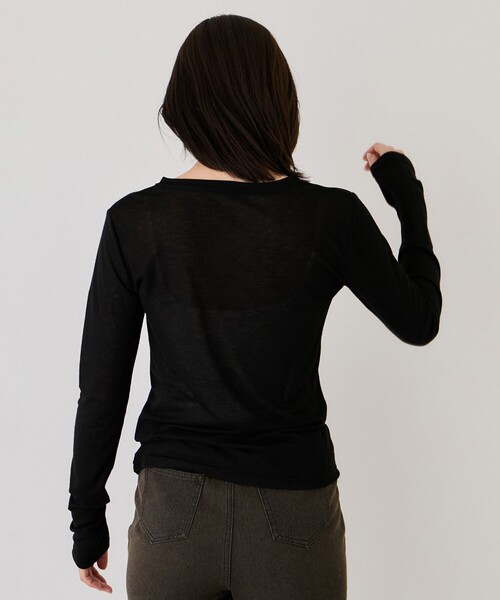 Jayro(ジャイロ)の「ヘンリーネックプルオーバー(Tシャツ/カットソー・レディース・ブラック/ホワイト系その他・M)」の7枚目の写真