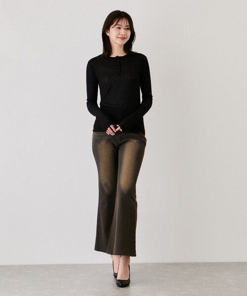 Jayro(ジャイロ)の「ヘンリーネックプルオーバー(Tシャツ/カットソー・レディース・ブラック/ホワイト系その他・M)」の8枚目の写真