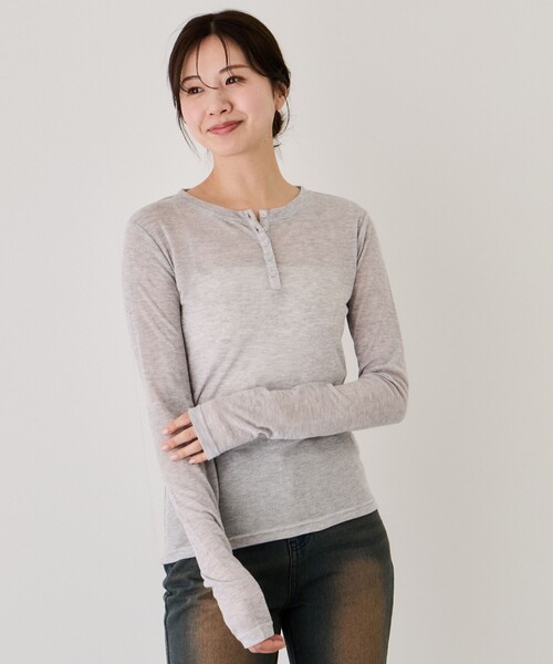 Jayro(ジャイロ)の「ヘンリーネックプルオーバー(Tシャツ/カットソー・レディース・ブラック/ホワイト系その他・M)」の11枚目の写真