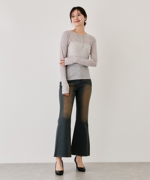 Jayro(ジャイロ)の「ヘンリーネックプルオーバー(Tシャツ/カットソー・レディース・ブラック/ホワイト系その他・M)」の14枚目の写真