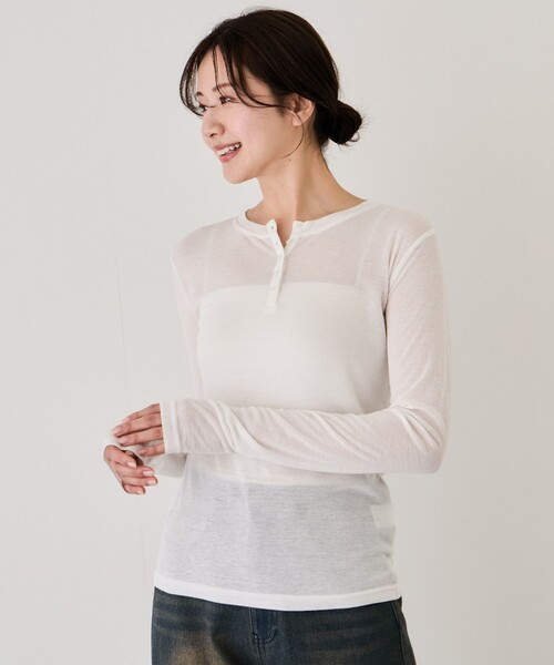 Jayro(ジャイロ)の「ヘンリーネックプルオーバー(Tシャツ/カットソー・レディース・ブラック/ホワイト系その他・M)」の18枚目の写真