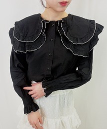 【ZOZOTOWN限定】パイピングダブルカラーブラウス