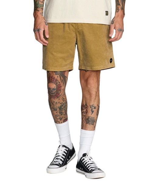 RVCA(ルーカ)の「RVCA メンズ ESCAPE ELASTIC CORD SHORT II ショートパンツ 【2026年春夏モデル】/ルーカウエストゴムコーデュロイショートパンツ(その他パンツ・メンズ・マスタード・X-LARGE/LARGE/MEDIUM/SMALL)」の1枚目の写真