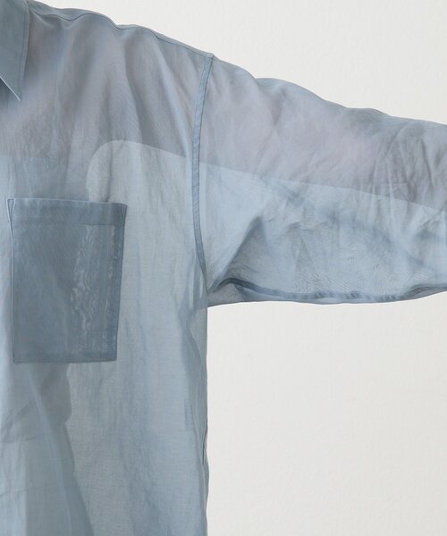 russet（ラシット）の「シアーオーバーシャツ（シャツ/ブラウス・レディース・ブルー/アイボリー・FREE）」の18枚目の写真