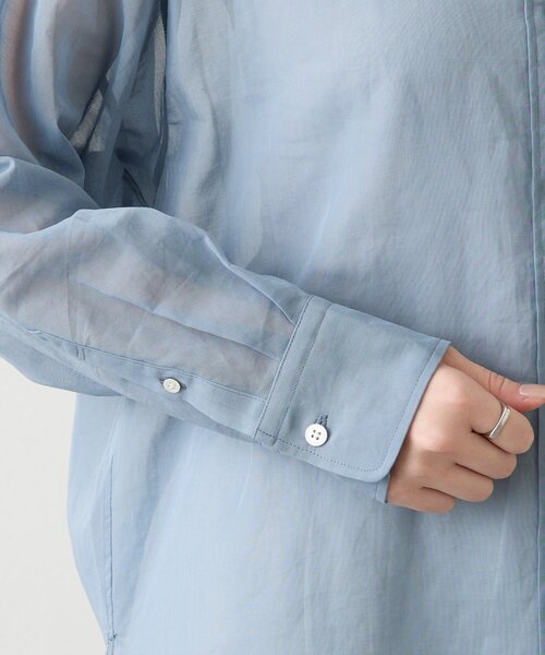 russet（ラシット）の「シアーオーバーシャツ（シャツ/ブラウス・レディース・ブルー/アイボリー・FREE）」の21枚目の写真